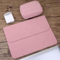 2 in 1 horizontale Matte Laptop Inner leerzak + Power Bag voor MacBook Air 11 6 inch A1465 (2012-2015) / A1370 (2010-2011) (roze) - thumbnail