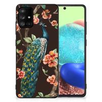 Samsung Galaxy A71 Dierenprint Telefoonhoesje Pauw met Bloemen - thumbnail