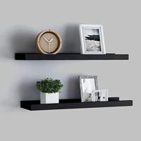 VidaXL Fotoplanken 2 st 40x9x3 cm mdf zwart - thumbnail
