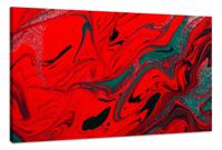 Schilderij - Abstract in Rood en Groen, Super scherpe print, 2 maten - thumbnail