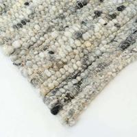 Tapeso Wollen vloerkleed handweef Veve - grijs|crème - 200x240 cm - thumbnail