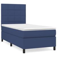 Boxspring met matras stof blauw 140x200 cm - thumbnail