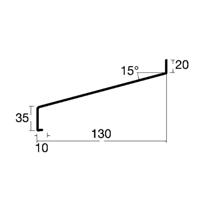 Roval Rococo waterslagprofiel - 130 mm - 2 m - aluminium - wit RAL 9001 - thumbnail