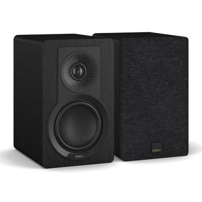DALI KUPID Premium Compacte Passieve HiFi-plankluidspreker, 2-weg design met 4,5 inch woofer en 1 inch tweeter, inclusief wandhouder (paar) - Black Ash