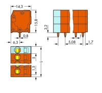 WAGO 739-162 Veerkrachtklemblok 2.50 mm² Aantal polen 12 Oranje 60 stuk(s) - thumbnail