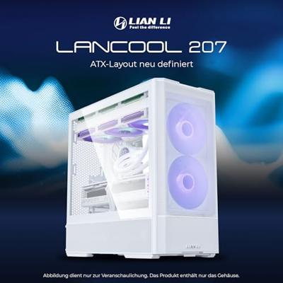 Lian Li LANCOOL 207 Tempered Glass Midi-tower PC-behuizing Wit Lian Li LANCOOL 207 Tempered Glass Midi-tower PC-behuizing Wit