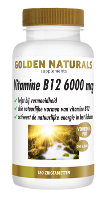 Golden Naturals Vitamine B12 6000mcg 180 Zuigtabletten