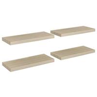 Wandschappen zwevend 4 st 60x23,5x3,8 cm MDF eikenkleurig - thumbnail