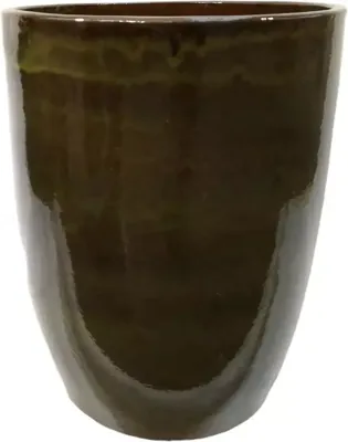 Geglazuurde bloempot konisch 56x70 cm jade zwart