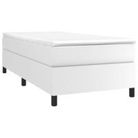 Boxspring met matras kunstleer wit 120x200 cm - thumbnail