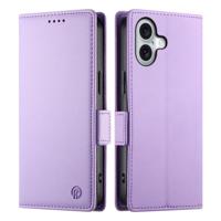 Lunso iPhone 17 hoesje - PU leren Bookcase met ruimte voor pasjes - Lila - thumbnail