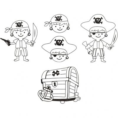 Creativ Company Vellen krimpfolie met motieven piraten, 4st.