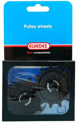 Elvedes set derailleurwieltjes 2x13t 12v afgedicht zwart