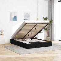 Bedframe zonder matras 140x190 cm stof zwart - thumbnail