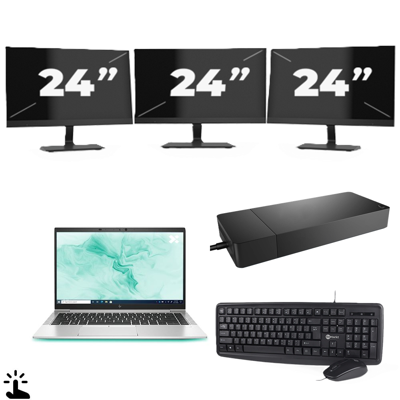 HP EliteBook 840 G8 - Intel Core i5-11e Generatie - 14 inch - Touch - 16GB RAM - 256GB SSD - Windows 11 Home + 3x 24 inch Monitor HP EliteBook 840 G8 - Intel Core i5-11e Generatie - 14 inch - Touch - 16GB RAM - 256GB SSD - Windows 11 Home + 3x 24 inch Monitor
