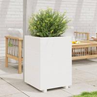 VidaXL Plantenbak 50x50x72,5 cm massief grenenhout wit - thumbnail