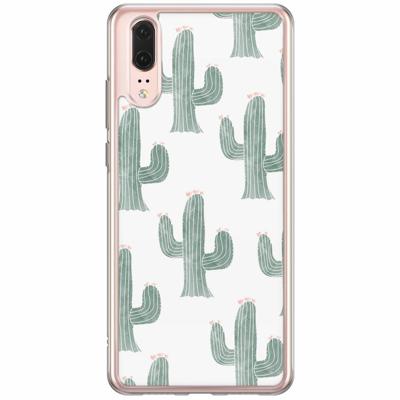 Huawei P20 siliconen hoesje - Cactus print