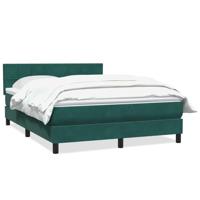 Boxspring met matras fluweel donkergroen 160x210 cm - thumbnail