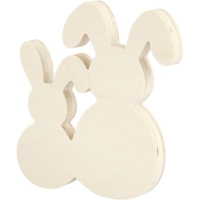Creativ Company Konijnen, h: 17 cm, b: 16 cm, dikte 2 cm, 1 set