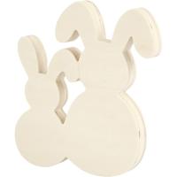 Creativ Company Konijnen, h: 17 cm, b: 16 cm, dikte 2 cm, 1 set - thumbnail