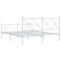 Bedframe met hoofd- en voeteneinde metaal wit 160x200 cm - thumbnail