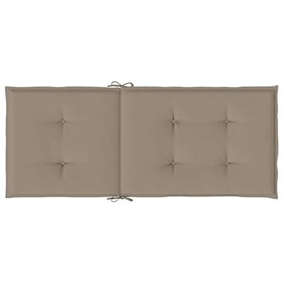 VidaXL Tuinstoelkussens 2 st hoge rug 120x50x3 cm stof taupe