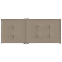 VidaXL Tuinstoelkussens 2 st hoge rug 120x50x3 cm stof taupe - thumbnail