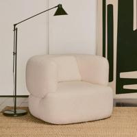 Kave Home Draaifauteuil 'Martina' Bouclé, kleur Wit - thumbnail