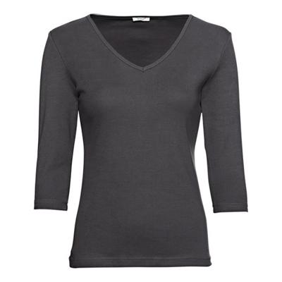 Enna biokatoenen shirt met V-hals en 3/4 mouwen, papaja 40/42