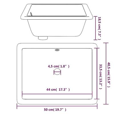 VidaXL Wastafel rechthoekig 50x40,5x18,5 cm keramiek wit