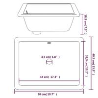 VidaXL Wastafel rechthoekig 50x40,5x18,5 cm keramiek wit - thumbnail
