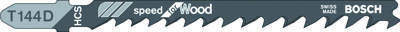 Bosch Accessories 2608637880 Decoupeerzaagblad T 144 D, Speed for Wood, verpakking van 100 stuks 100 stuk(s)