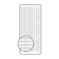 Vaessen Creative • sticker 10x23cm 10pcs zilver "congratulations" - thumbnail