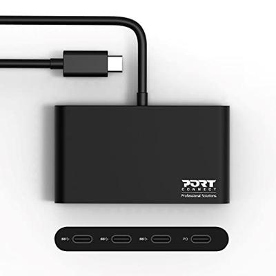 PORT Designs 900147 900147 USB-hub 5 poorten USB-C USB 3.2 Gen1 5 GBit/s Met USB-C stekker Zwart