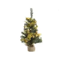 Everlands Miniboom jute prelit diy - groen/goud - thumbnail