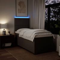 Boxspring met matras stof lichtgrijs 90x190 cm - thumbnail