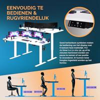 Zit sta Bureau In hoogte verstelbaar zwart 140x60x73-118cm - thumbnail