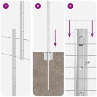 VidaXL Hek met paal zilver 1 x 25 m staal - thumbnail