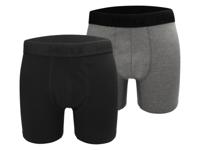 MEXX Set van 2 heren boxers (Zwart/middengrijs, L) - thumbnail