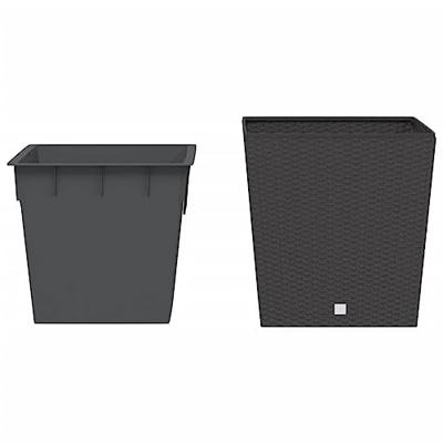 VidaXL Plantenbak met uitneembare bak rattan-look 37/64 l pp bruin - thumbnail