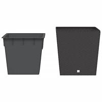 VidaXL Plantenbak met uitneembare bak rattan-look 37/64 l pp bruin - thumbnail