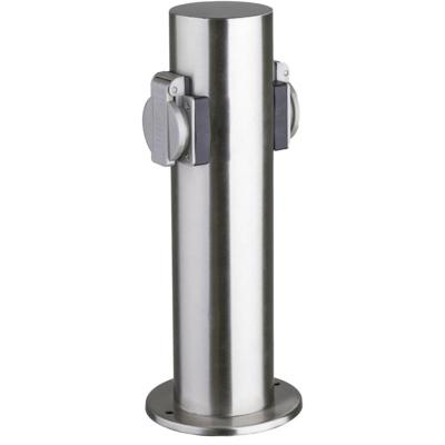 Heitronic 35103 Buitenstopcontact 2-voudig RVS Aanraakbeveiliging