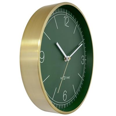 Wandklok 25cm-Geruisloos-Groen/Turkoois/Wit/Zwart-Metaal-NeXtime 'Bolero'