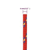 VidaXL Boottouw 4 mm 25 m polypropyleen rood - thumbnail