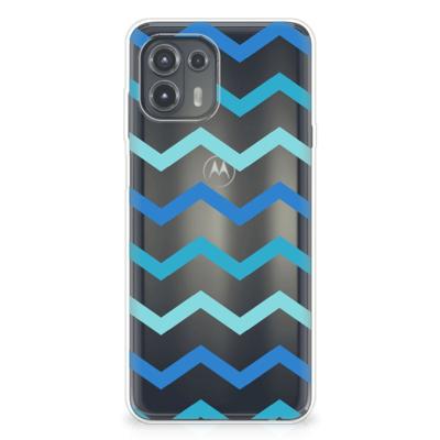 Motorola Edge 20 Lite | TPU bumper | Zigzag Blauw