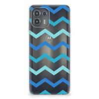Motorola Edge 20 Lite | TPU bumper | Zigzag Blauw - thumbnail