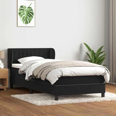 Boxspring met matras fluweel zwart 80x210 cm