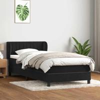 Boxspring met matras fluweel zwart 80x210 cm - thumbnail