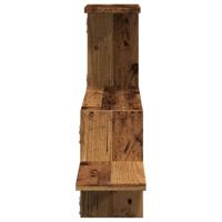 Wandschap 104x15x49 cm bewerkt hout oud houtkleurig - thumbnail