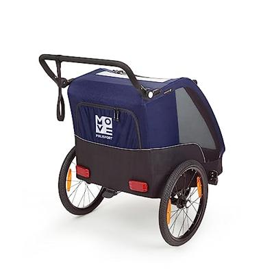Polisport kindertrailer met wandelkit grijs/blauw - thumbnail
